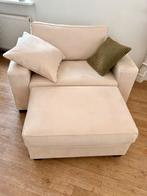Loveseat met hocker € 200 zgan, Huis en Inrichting, Fauteuils, Ophalen, Zo goed als nieuw, Leer, 75 tot 100 cm