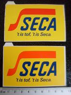 2x sticker seca logo 't is tof, 't is Seca, Verzamelen, Verzenden, Zo goed als nieuw, Bedrijf of Vereniging