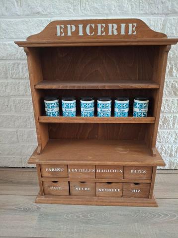 Origineel Franse kruidenierskastje "Epicerie" Hoogte 71 cm beschikbaar voor biedingen