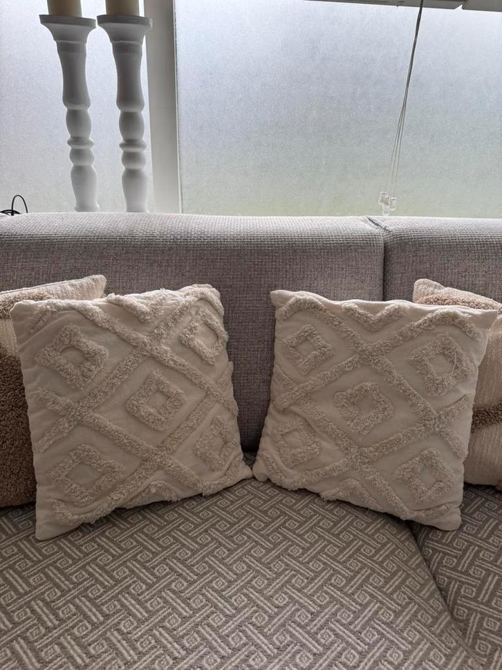 Ibiza stijl oosterse sierkussens wit creme 2 stuks NIEUW!, Huis en Inrichting, Woonaccessoires | Kussens, Zo goed als nieuw, Wit