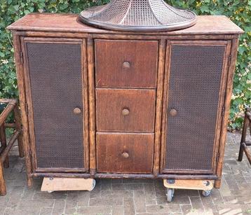 Vintage rotan bamboe dressoir Boho Manou Bohemian jaren 70 beschikbaar voor biedingen