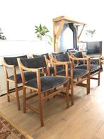 Set 6 Carl Hansen CH46 Hans J. Wegner vintage stoelen stoel, Huis en Inrichting, Ophalen, Gebruikt, Twee, Bruin