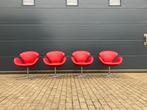 4x originele rood lederen Fritz Hansen Swan chairs Topstaat!, Ophalen of Verzenden, Zo goed als nieuw, 75 tot 100 cm, Sede cassina b&b italia artifort leolux elda togo knoll vitra