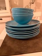 Ikea blauwe borden en schaaltjes, Ophalen, Gebruikt, Bord(en), Effen