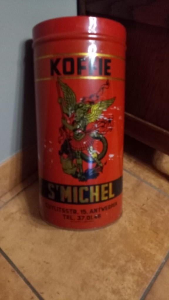 Groot koffie blik st michel antwerpen, Verzamelen, Ophalen of Verzenden, Gebruikt, Koffie