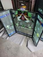 Antiek Glas in Lood 3-Luik, Antiek en Kunst, Ophalen of Verzenden