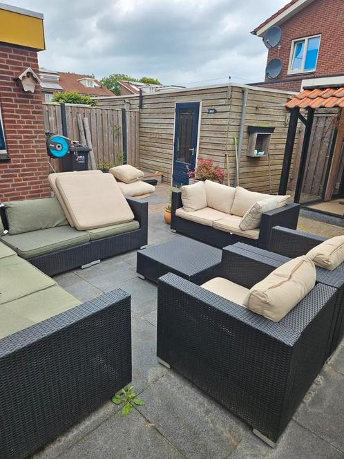 Grote loungeset 8 zitplaatsen, Tuin en Terras, Tuinsets en Loungesets, Zo goed als nieuw, Wicker, Bank, Ophalen