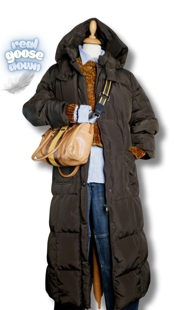 Prachtige Max Mara Weekend Lange Donzen Jas – Maat 38/40, Kleding | Dames, Jassen | Winter, Maat 38/40 (M), Bruin, Verzenden, Max Mara