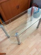 TV Tafel glas en metaal, Huis en Inrichting, Ophalen, 100 tot 150 cm, 50 tot 75 cm, Minder dan 50 cm