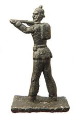 Speelgoed, Soldaat schieten tin 42,4 x 22,8mm NL   a578, Ophalen of Verzenden