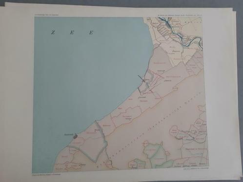 B025 / Plattegrond Zuid Oosten Zuiderzee Litho uit 1920, Antiek en Kunst, Kunst | Litho's en Zeefdrukken, Ophalen of Verzenden