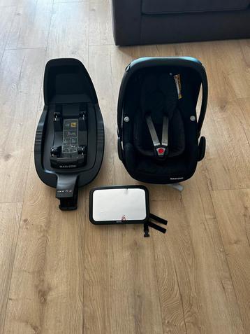 Maxi Cosi Pebble Pro + isofox + adapters + spiegel beschikbaar voor biedingen