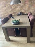 Eetkamer tafel 180x100x76 eiken/kleur leem, Huis en Inrichting, Tafels | Eettafels, Ophalen, 200 cm of meer, 50 tot 100 cm, Zo goed als nieuw