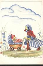 Kinderkaart, Eend met kinderwagen, Verzamelen, Ansichtkaarten | Themakaarten, Verzenden, 1920 tot 1940, Ongelopen, Kinderen