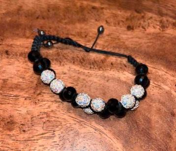 Armband strass steentjes zwart wit NIEUW beschikbaar voor biedingen