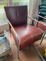 Design fauteuil rood 2 stuks, Huis en Inrichting, Gebruikt, Leer, 50 tot 75 cm, Ophalen