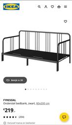 IKEA FYRESDAL pullout daybed black 80x200 extends to 160x200, Ophalen, Zwart, Tweepersoons, Zo goed als nieuw