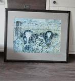 Schilderij van koeien met lijst, Antiek en Kunst, Ophalen