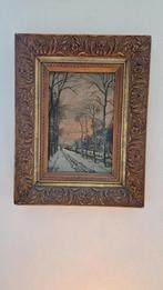 Antiek winters schilderij – gesigneerd n. (naar) Louis Apol, Antiek en Kunst, Kunst | Schilderijen | Klassiek, Ophalen of Verzenden