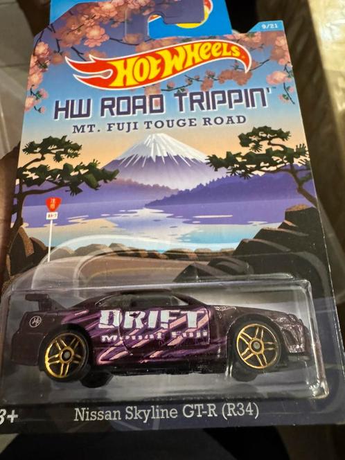 Hotwheels Road Tripping Nissan Skyline GT-R R34 hot wheels, Verzamelen, Overige Verzamelen, Nieuw, Ophalen of Verzenden