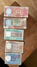 Rijtje Indiase rupee biljetten, Postzegels en Munten, Munten en Bankbiljetten | Verzamelingen, Ophalen of Verzenden, Buitenland