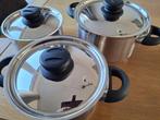 BK Karaat+ pannenset (3 pannen), Ophalen of Verzenden, Zo goed als nieuw, Rvs, Pannenset