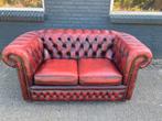 Springvale Chesterfield twee zit bank oxblood GRATIS BEZORGD, Gebruikt, 125 cm of meer, Leer, Ophalen of Verzenden