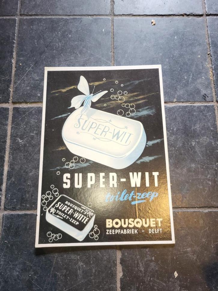 Bousquet oude reclame Karton, Verzamelen, Merken en Reclamevoorwerpen, Gebruikt, Reclamebord, Ophalen