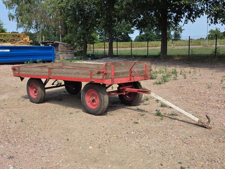 4 wiel platte wagen, Zakelijke goederen, Agrarisch | Werktuigen, Transport, Ophalen of Verzenden