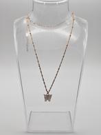 Elegante ketting met vlinderhanger wit, Sieraden, Tassen en Uiterlijk, Kettingen, Overige materialen, Verstelbaar, Wit, Nieuw
