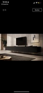 Zwevend TV Meubel Zwart - 3 Meter - Zo Goed Als Nieuw, Huis en Inrichting, Kasten | Televisiemeubels, Ophalen, Kunststof, Zo goed als nieuw