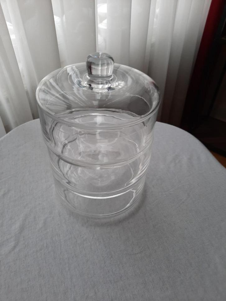 Glazen koekjes etagère, nieuw en onbeschadigd, Antiek en Kunst, Antiek | Glas en Kristal, Ophalen of Verzenden