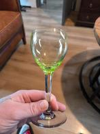 Uranium Anna Groen Wijnglas Facet Geslepen, Antiek en Kunst, Antiek | Glas en Kristal, Ophalen of Verzenden