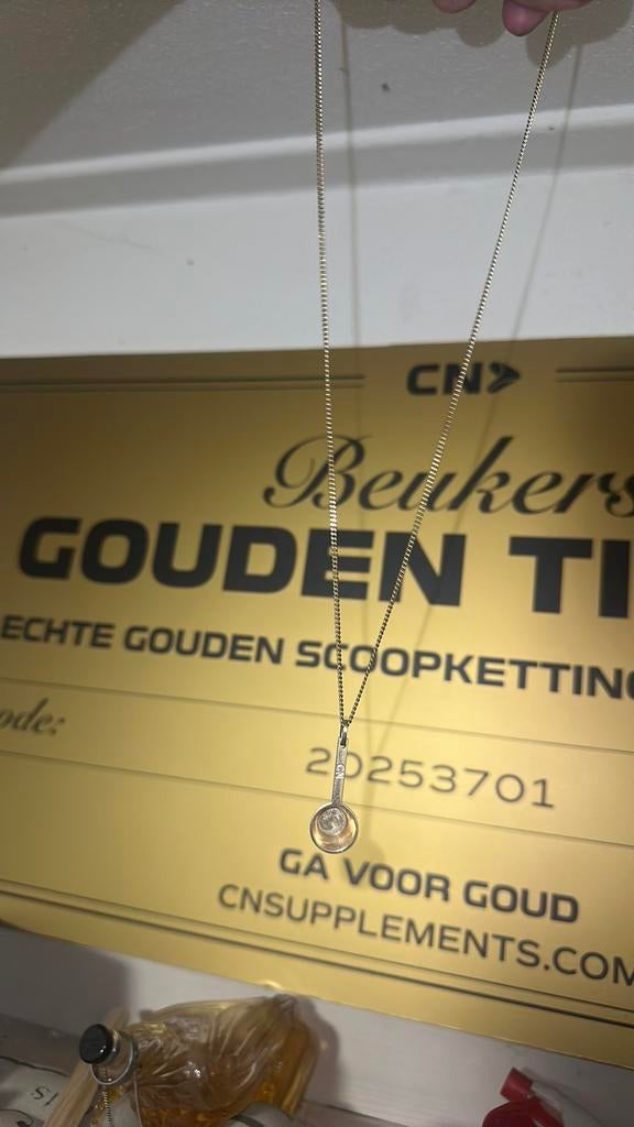 Originele GoudenScoopkettingJoëlBeukersWinactieCleanNutritio, Ophalen, Zo goed als nieuw