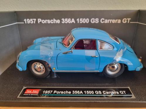 Porsche 356A 1500 GS Carrera GT 1957 Blauw 1:18, Hobby en Vrije tijd, Modelauto's | 1:18, Nieuw, Auto, Overige merken, Ophalen of Verzenden