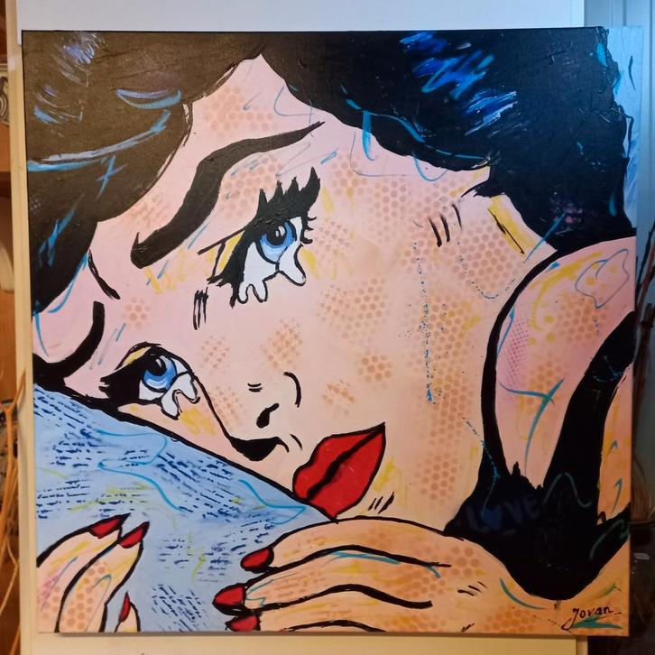 Pop Art Schilderij 8080 – Jovan Srijemac – Comic Style –, Antiek en Kunst, Kunst | Schilderijen | Modern, Ophalen