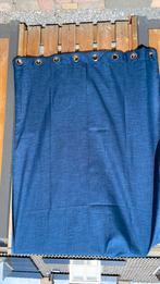 2 Gordijnen nieuw met ogen. Jeans blauw, 100 tot 150 cm, Nieuw, Ophalen of Verzenden, 200 cm of meer