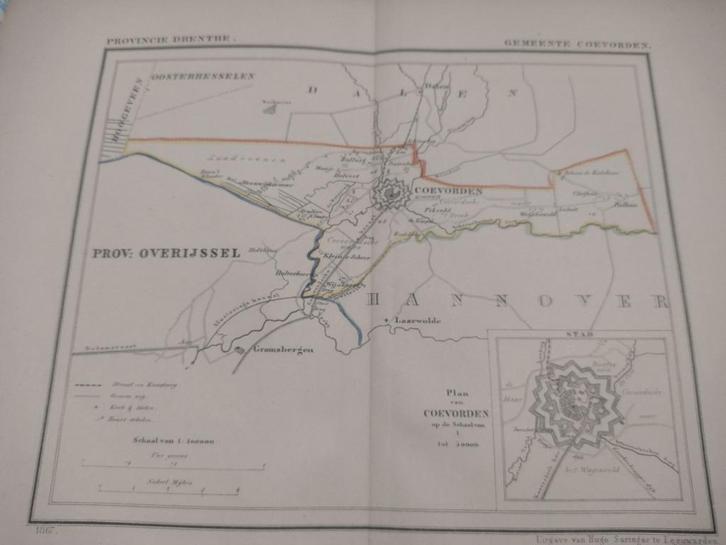 06 Coevorden Litho Kuyper 1865, Antiek en Kunst, Kunst | Litho's en Zeefdrukken, Ophalen of Verzenden
