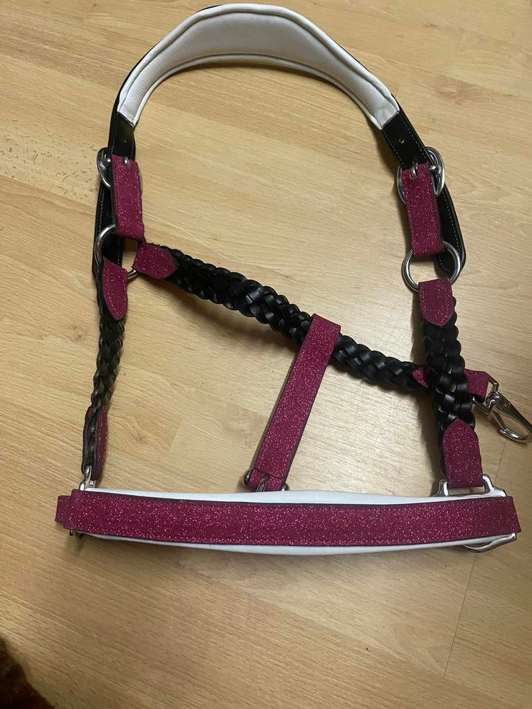 Laatste leren glitter halster fuchsia full, Ophalen of Verzenden, Nieuw, Overige soorten