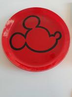 ROOD GLAZEN MICKEY MOUSE BORD, Ophalen of Verzenden, Zo goed als nieuw