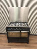 Luxe Smeg Fornuis 6 pits Incl. Afzuigkap & achterwand 100 cm, Fornello Esperta, Grill, Ophalen of Verzenden, Zo goed als nieuw