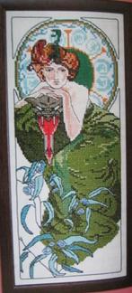 Borduurpatroon Jugendstil vrouw  nr 5739, Hobby en Vrije tijd, Borduren en Borduurmachines, Verzenden, Nieuw, Handborduren, Patroon