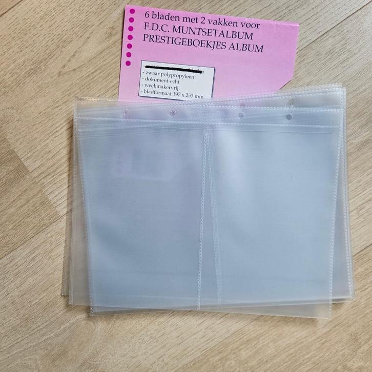 26 FDC muntset-bladen 2 vakken voor Populair album 197X253, Postzegels en Munten, Munten en Bankbiljetten | Toebehoren, Verzamelmap