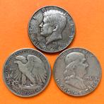 USA 3x halve dollar 1942 1961 en 1966 zilver, Postzegels en Munten, Munten | Amerika, Ophalen of Verzenden, Noord-Amerika, Zilver