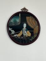 3 oude Chinese schilderijen op glas, Ophalen, Zo goed als nieuw