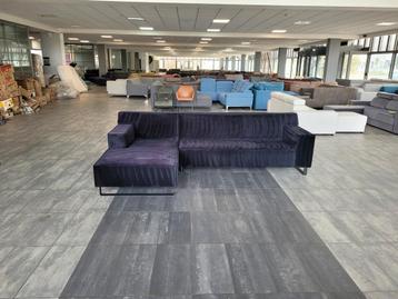 ✅️️️ GEREINIGD zwart velvet hoekbank 290x170 GRATIS LEVERING beschikbaar voor biedingen