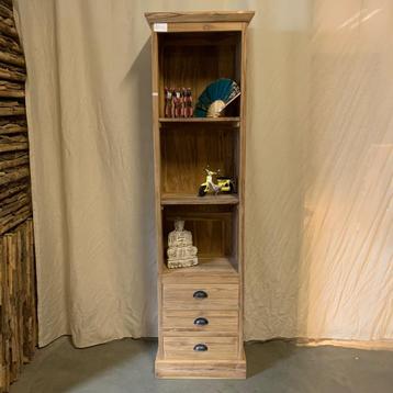 Teakhouten boekenkast - 3 planken - 3 lades - TTM Wonen beschikbaar voor biedingen