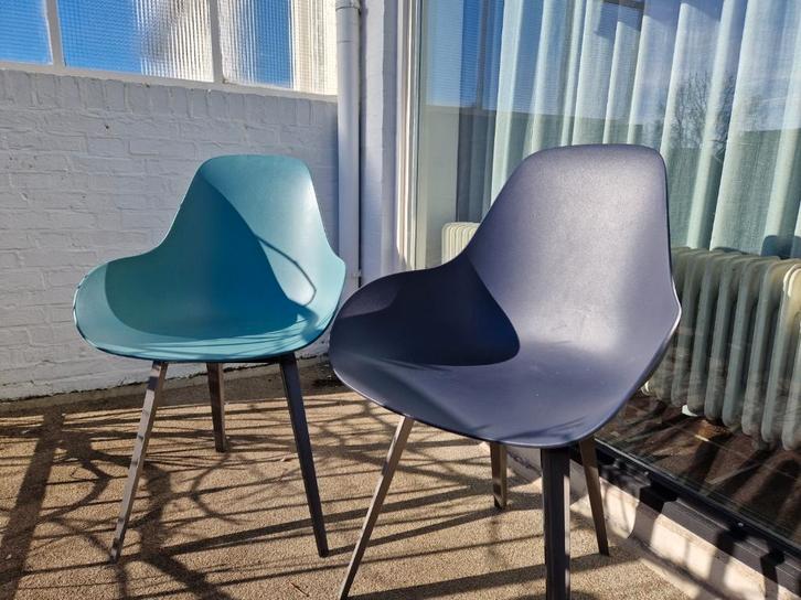 Kubikoff - Sander Mulder.  6 x eetkamerstoelen, Huis en Inrichting, Stoelen, Gebruikt, Vijf, Zes of meer stoelen, Kunststof, Metaal