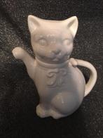 Katten theepot wit 18 cm hoog, Ophalen of Verzenden, Zo goed als nieuw