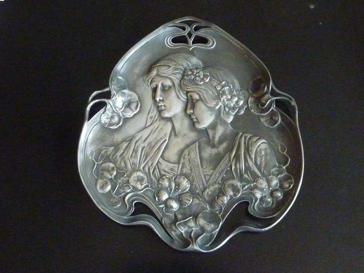 Jugendstil WMF Visitekaarthouder, Art Nouveau, schaal, Antiek en Kunst, Antiek | Tin, Ophalen of Verzenden